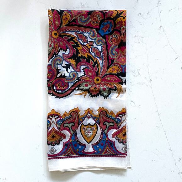 Ginnie Johansen Accessories - Ginnie Johansen 27" Multicolor Floral Print Cotton Square Scarf PRISTINE!